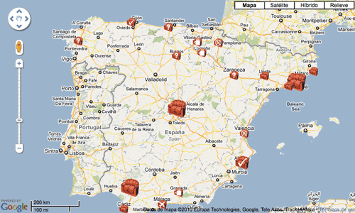 Distribución de los 'CouchSurfers' en el estado español (couchsurfing.org)