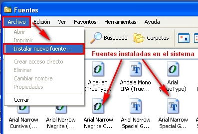 instalar fuente