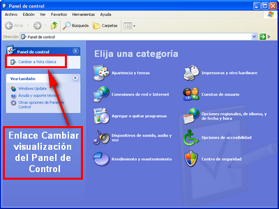 Panel de Control de Windows XP