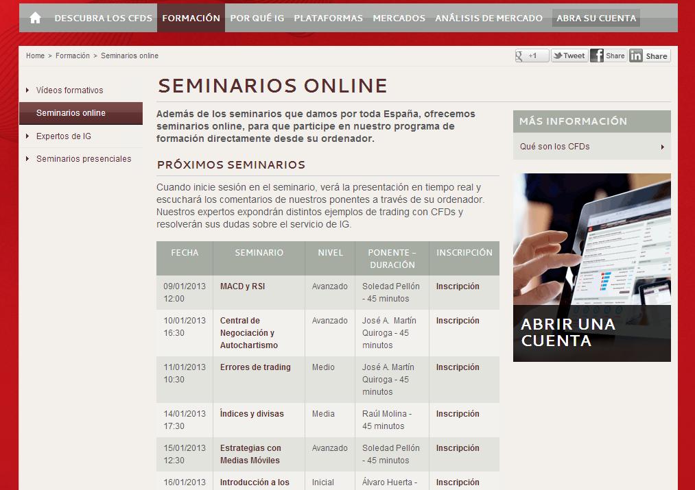 Seminarios online IG