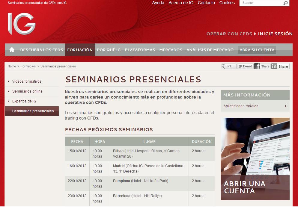 Seminarios presenciales IG